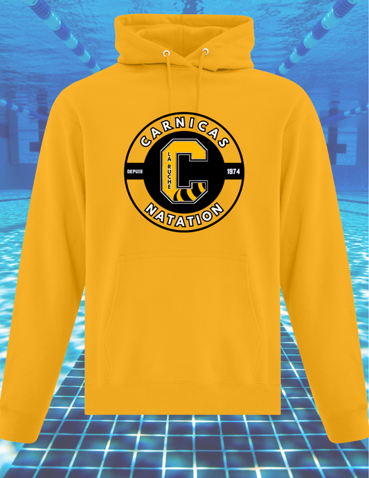 J2500CNR - Carnicas Natation - Hoodie jaune logo rond