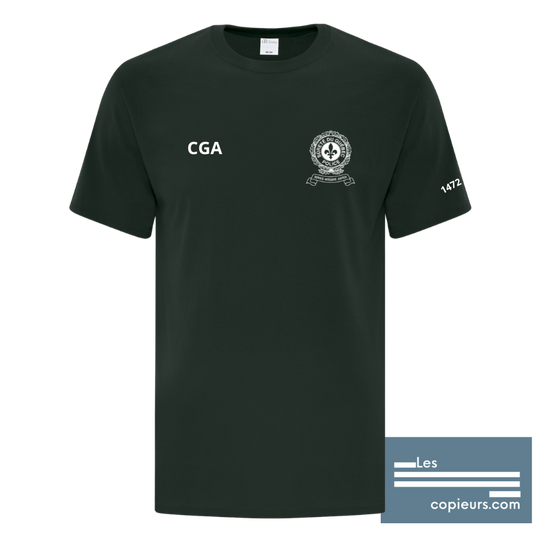 ATC1000V - CGA -T-shirt vert foncé à manches-courtes en coton