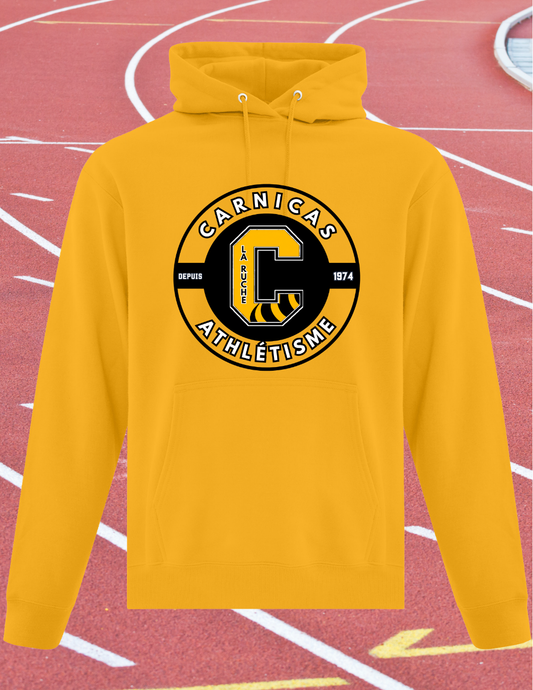 J2500CAR - Carnicas Athlétisme - Hoodie jaune logo rond