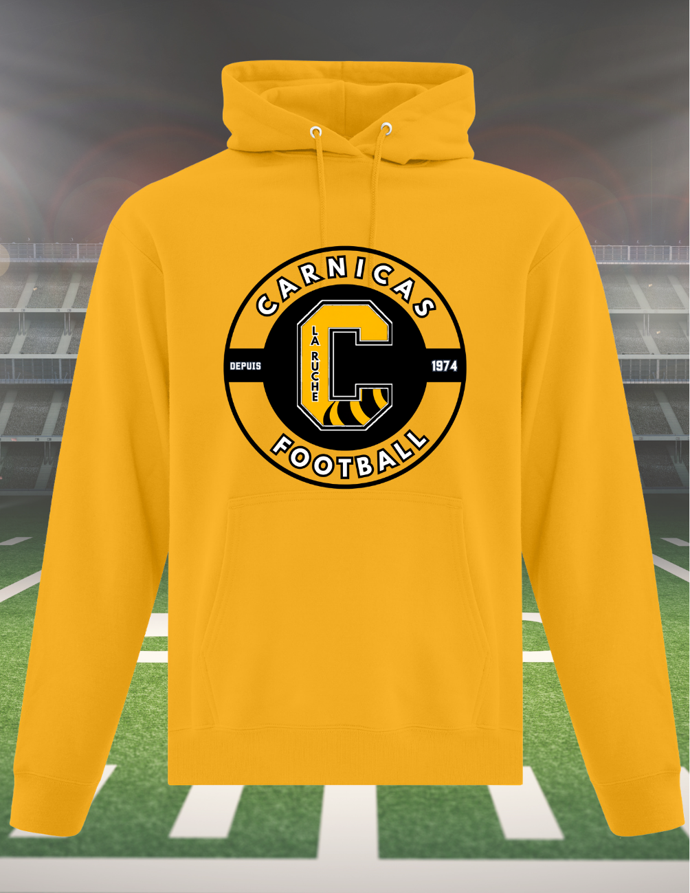 J2500CF - Carnicas Football - Hoodie jaune Carnicas