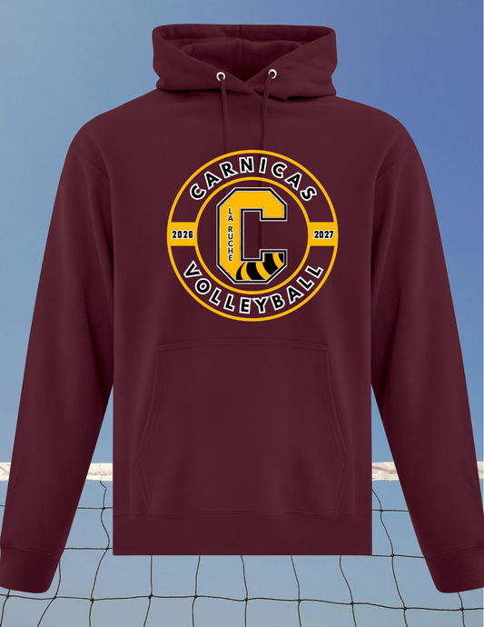 2500CVR - Carnicas Volleyball - Hoodie Bourgogne Carnicas logo rond