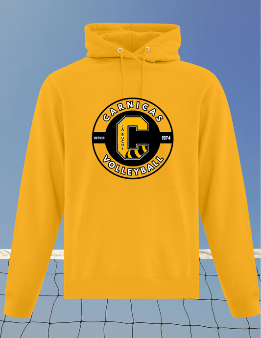 J2500CVR - Carnicas Volleyball- Hoodie jaune logo rond