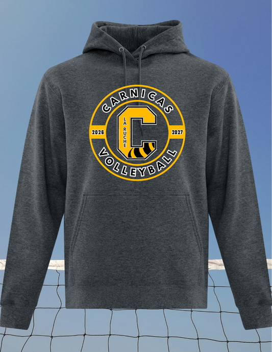 2500CVR - Carnicas Volleyball - Hoodie gris foncé chiné Carnicas logo rond