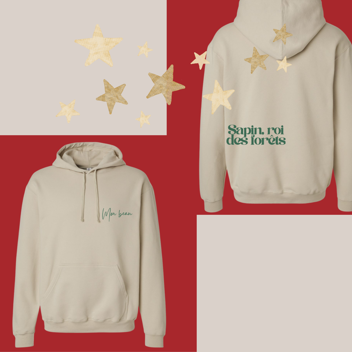 ATC2500 - Molleton beige – Mon beau sapin, roi des forêts