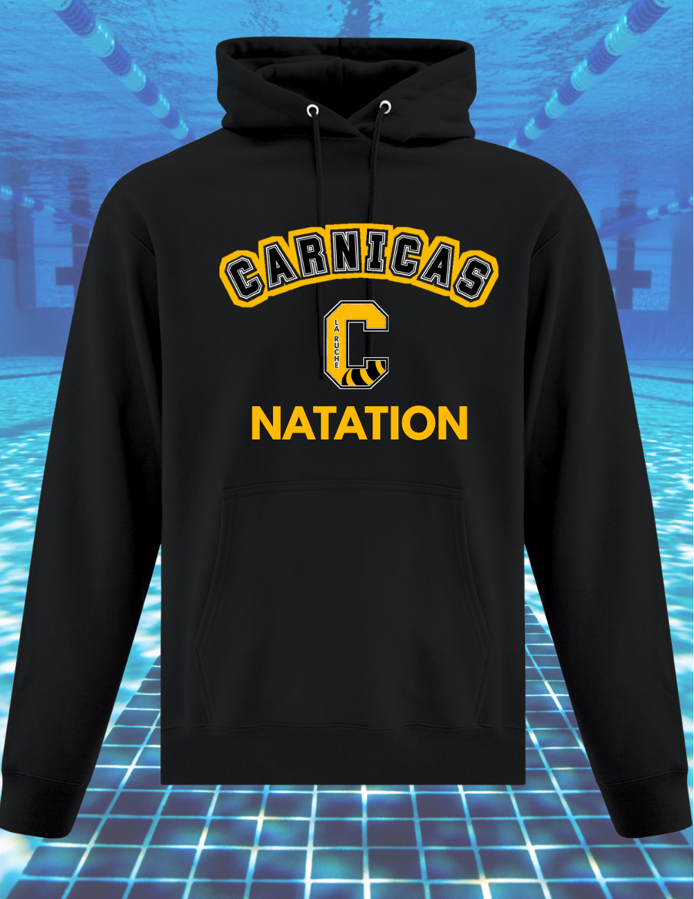 2500CN- Carnicas - Hoodie Noir Carnicas Natation