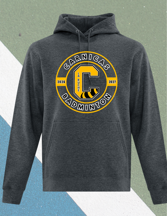 2500CBDr - Carnicas Badminton - Hoodie gris foncé chiné Carnicas logo rond