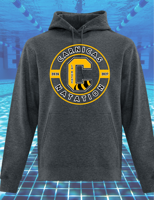 2500CNr - Carnicas Natation- Hoodie gris chiné foncé Carnicas logo rond
