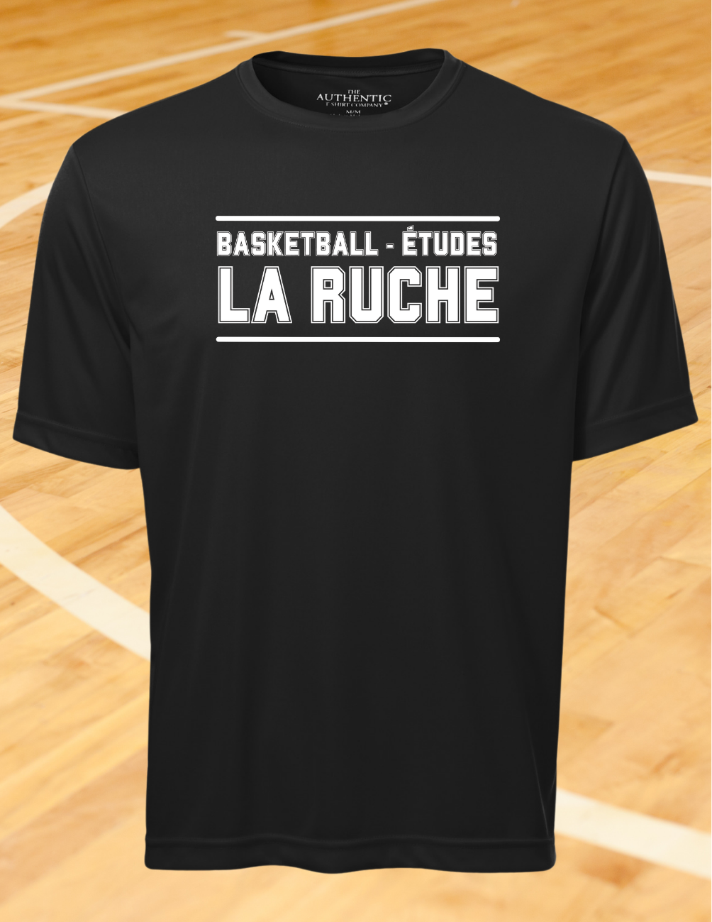 350BER - Chandail en tissus technique noir à manches-courtes - BASKET-ÉTUDES