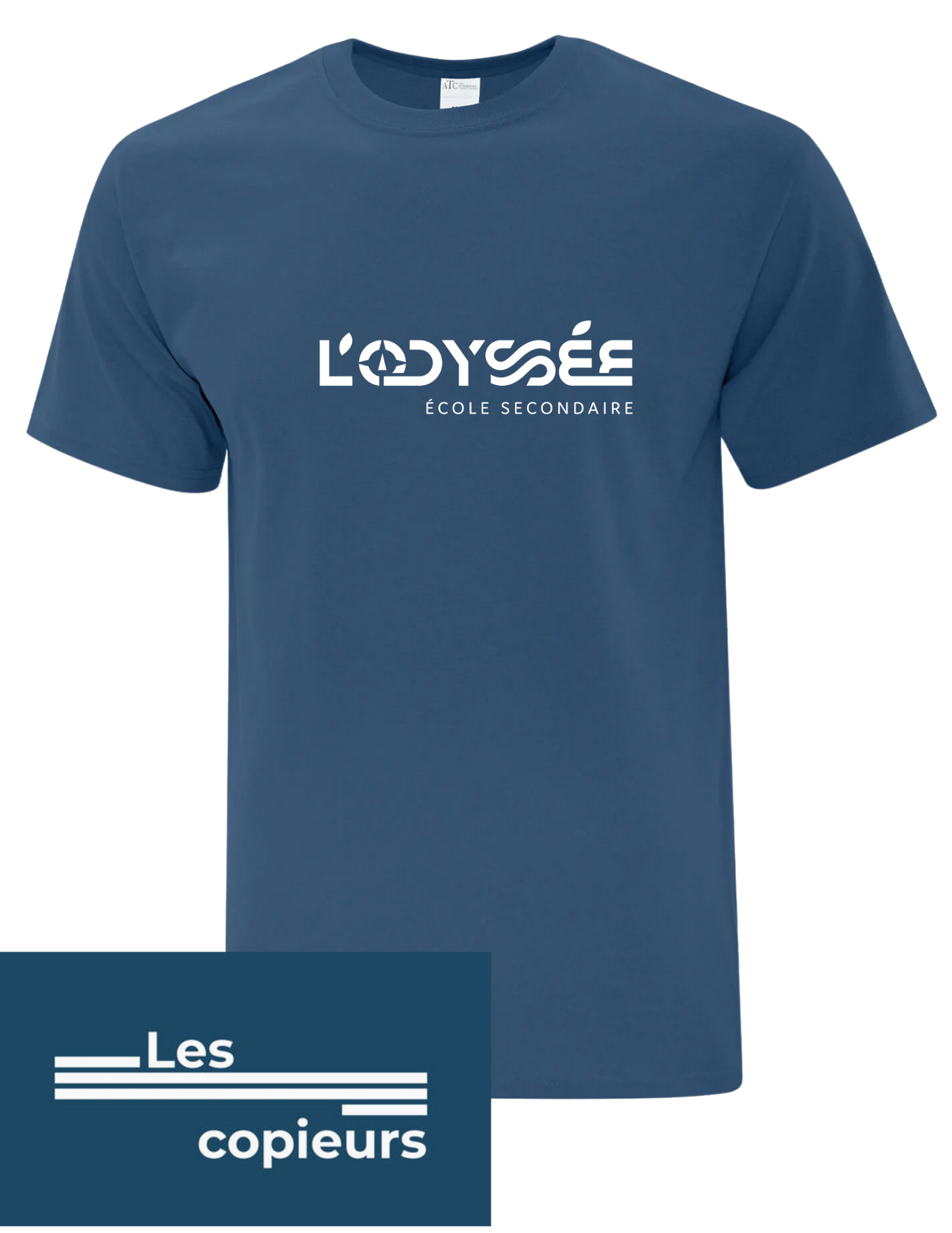 OV01_T-shirt en coton bleu lagon – École L’Odyssée de Valcourt