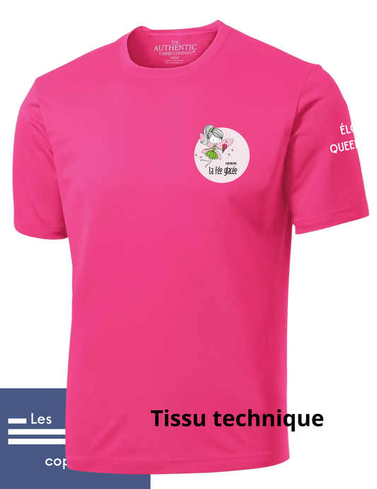 🧁 T-shirt Fée Glacée – Douceur rose givrée en tissu technique