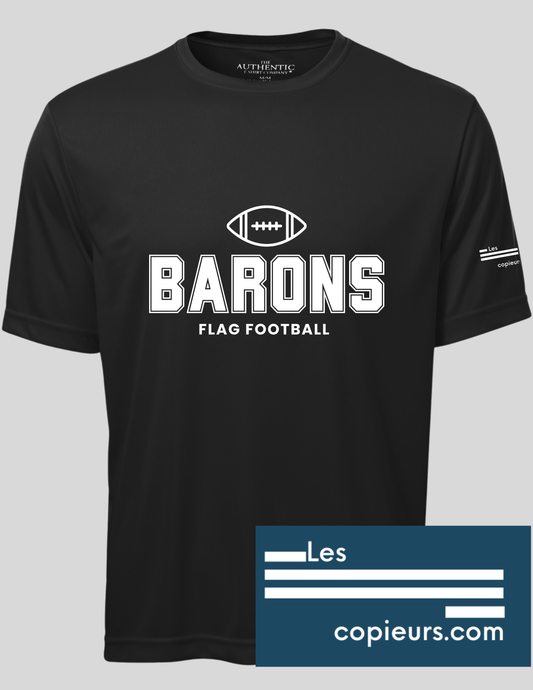 350MC-Barons Flagfoot  - T-shirt sport noir à manches-courtes en tissu technique