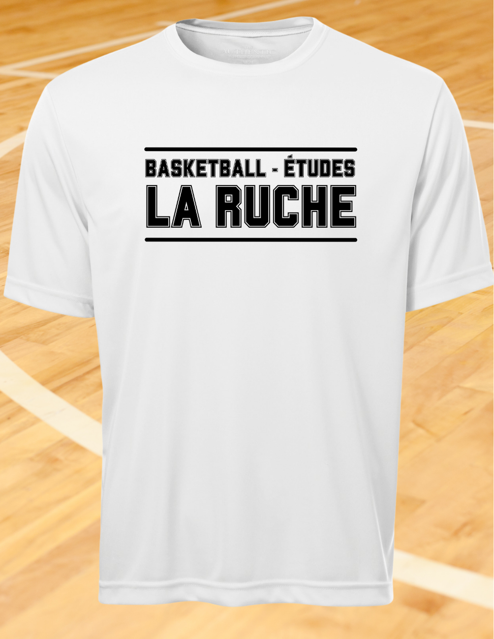 350BER - Chandail en tissus technique blanc à manches-courtes - BASKET-ÉTUDES