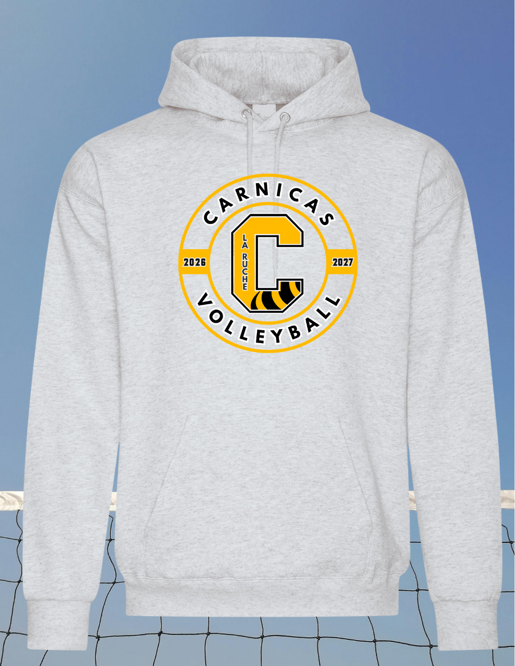 2500CVr- Carnicas - Hoodie Beige Carnicas Volleyball avec logo rond