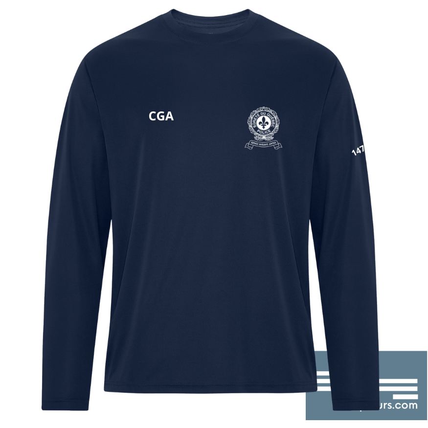 ATC3715M - CGA -T-shirt marine à manches-longues en coton