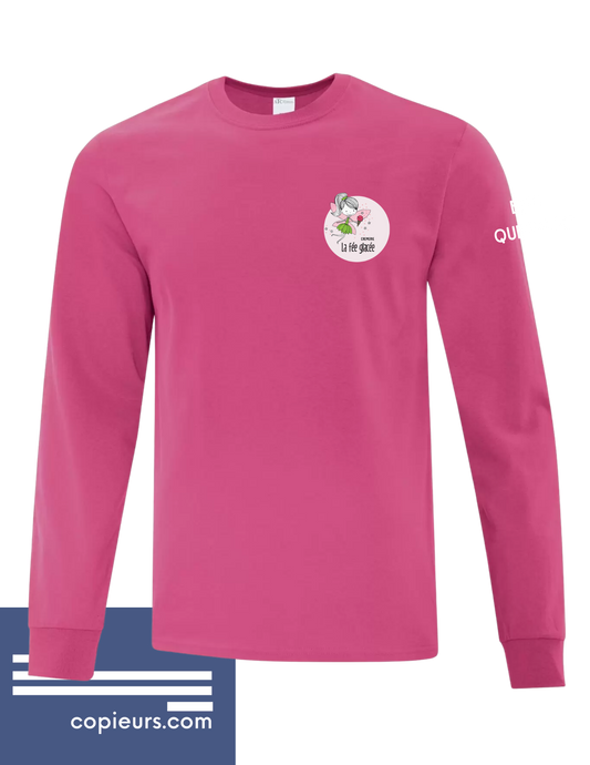 🧁 T-shirt Fée Glacée – Douceur rose givrée en coton à manches longues