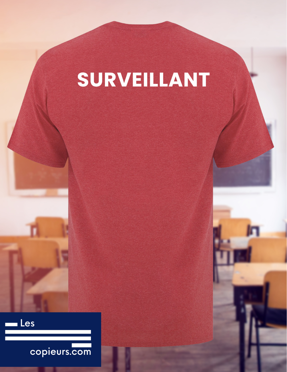 1000- La Ruche - T-shirt rouge chiné à manches-courtes