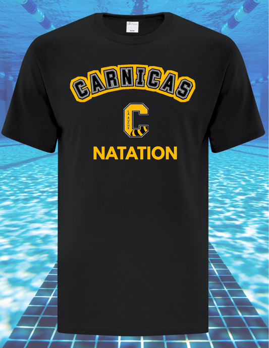 1000CV- Carnicas - T-shirt en coton noir Carnicas Natation