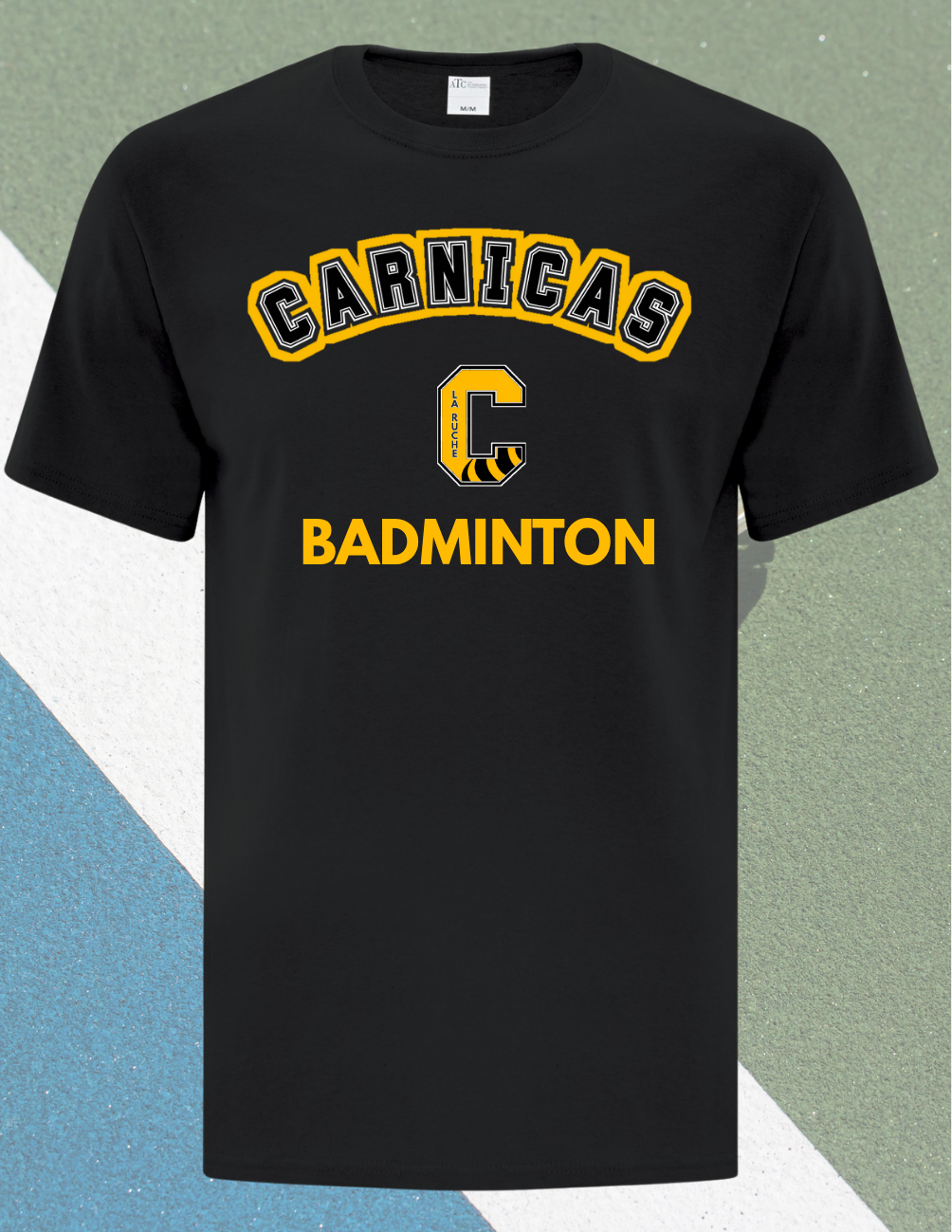 350CBD- Carnicas - T-shirt en tissu technique noir Carnicas Badminton
