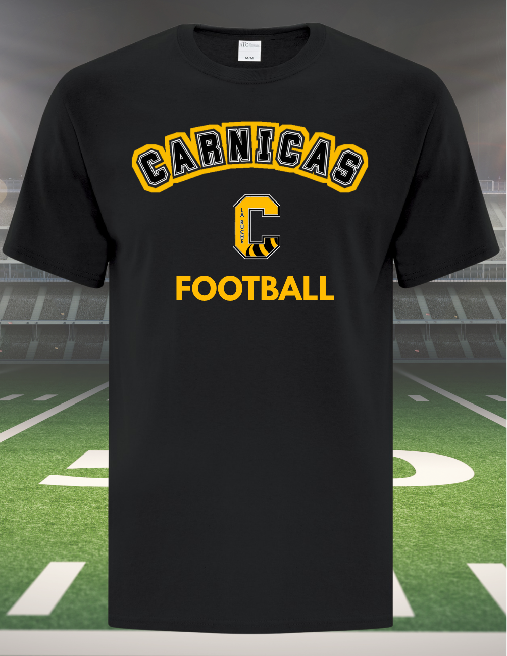 350CF- Carnicas - T-shirt en tissu technique noir Carnicas Football