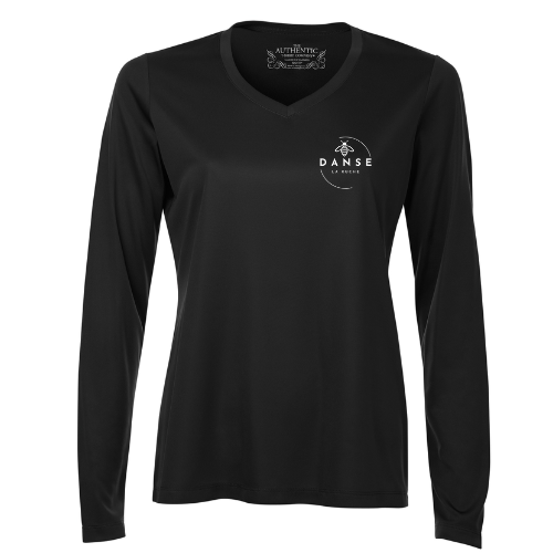 L3520LS-DR-Chandail de type Dry-fit col en V - Concentration Danse La Ruche