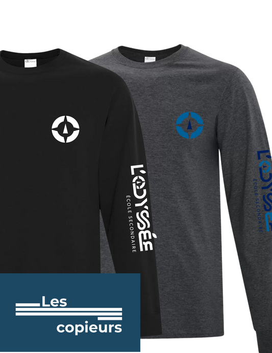 T-shirt en coton à manche longue– École L’Odyssée de Valcourt