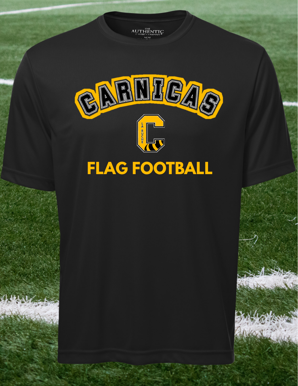 350CFF- Carnicas - T-shirt en tissu technique noir Carnicas Flag Football
