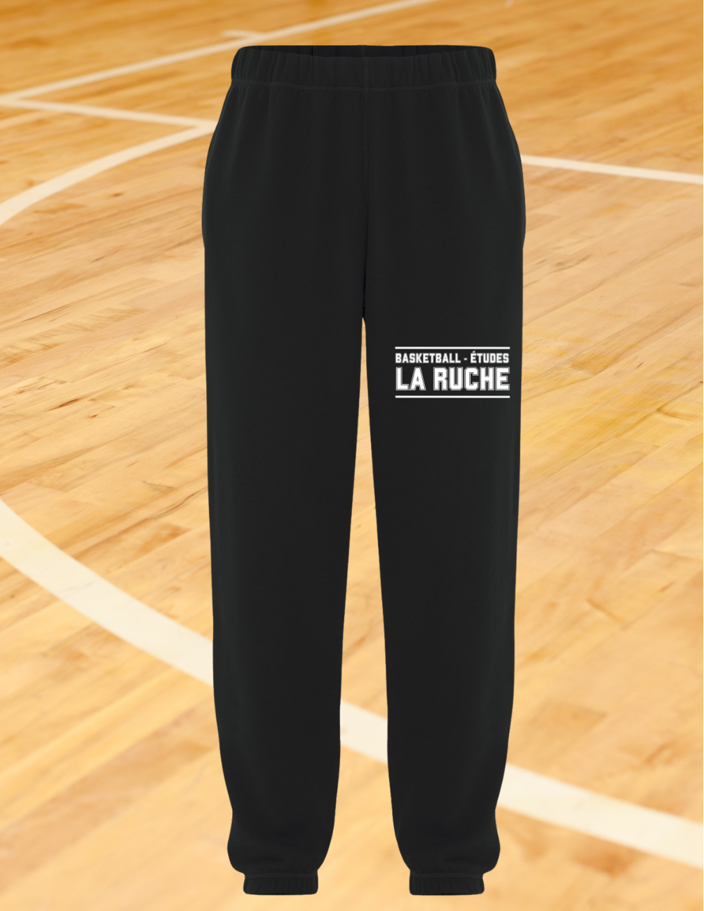 2800BER - Pantalon coton ouaté noir - BASKET ÉTUDES