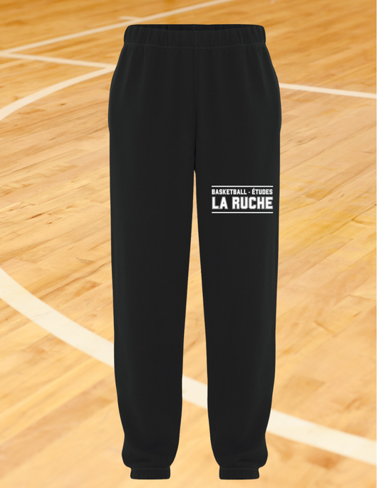 2800BER - Pantalon coton ouaté noir - BASKET ÉTUDES