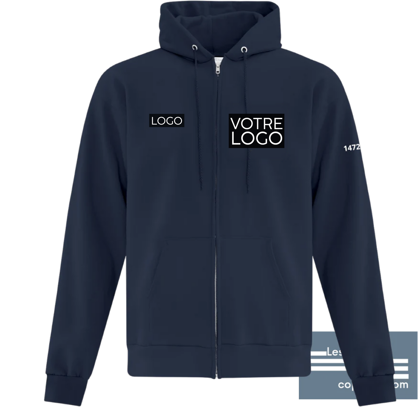 ATCF2600 - Modèle boutique en ligne -Molleton en coton à capuchon avec fermeture éclair