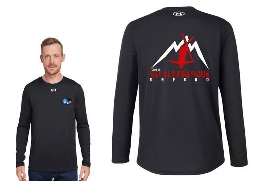UA1376843-Ski acrobatique - Chandail noir à manches-longues Dry Under-Armor