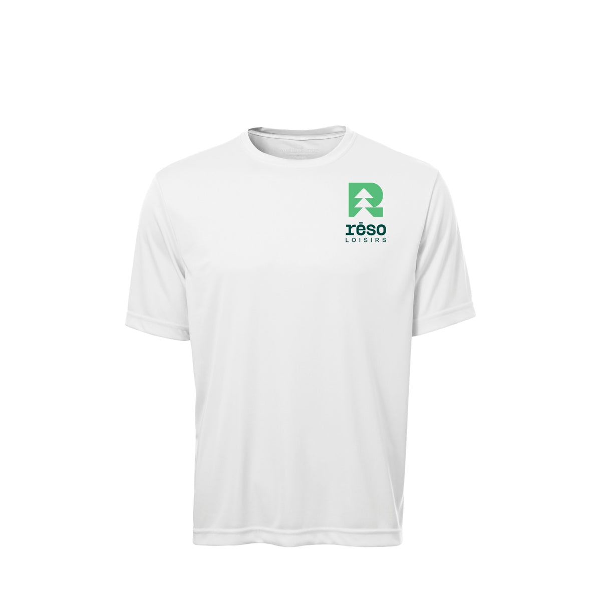 350MC-Réso - T-shirt sport blanc à manches-courtes en tissu technique