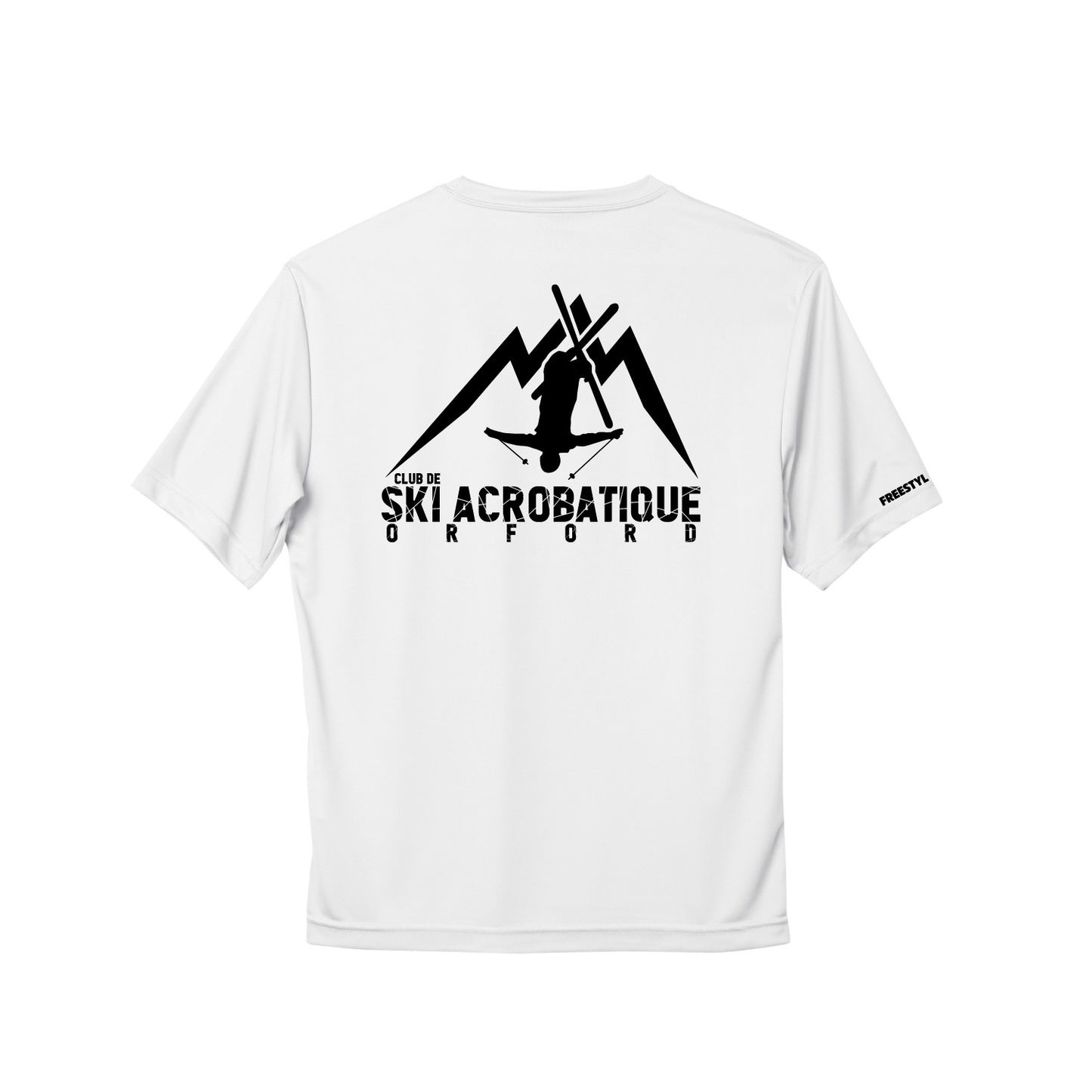 350MC-Ski acrobatique - T-shirt sport blanc à manches-courtes en tissu technique