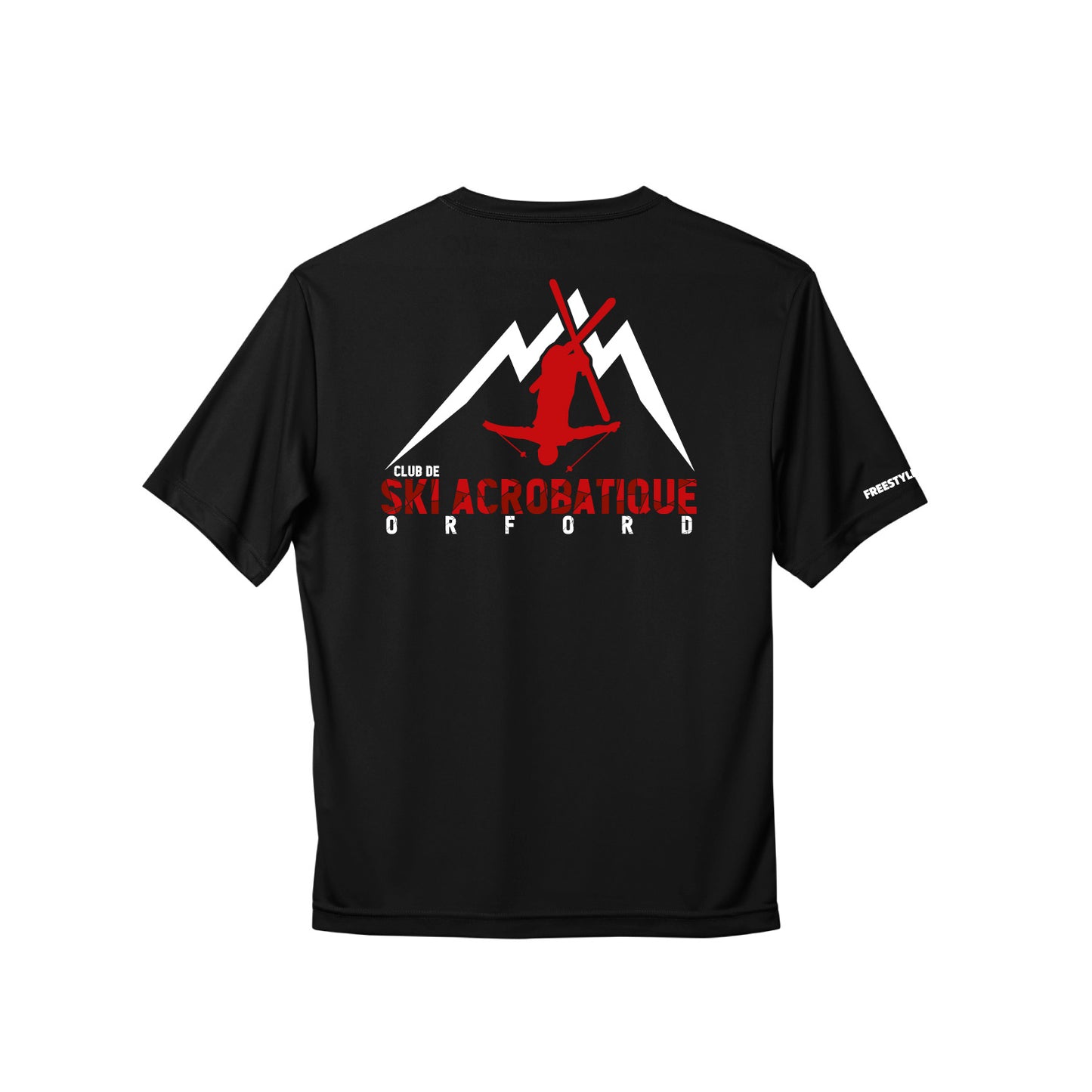 350MC-Ski acrobatique - T-shirt sport noir à manches-courtes en tissu technique