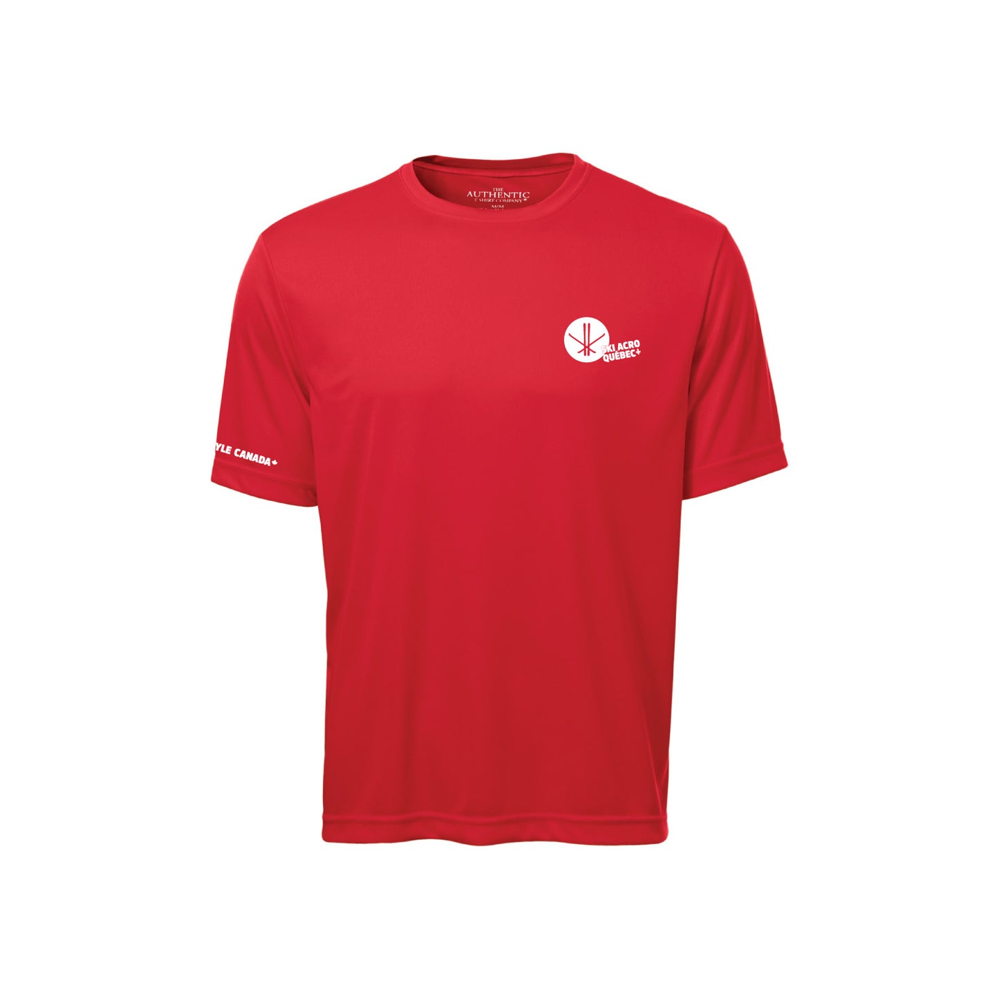 350MC-Ski acrobatique - T-shirt sport rouge à manches-courtes en tissu technique