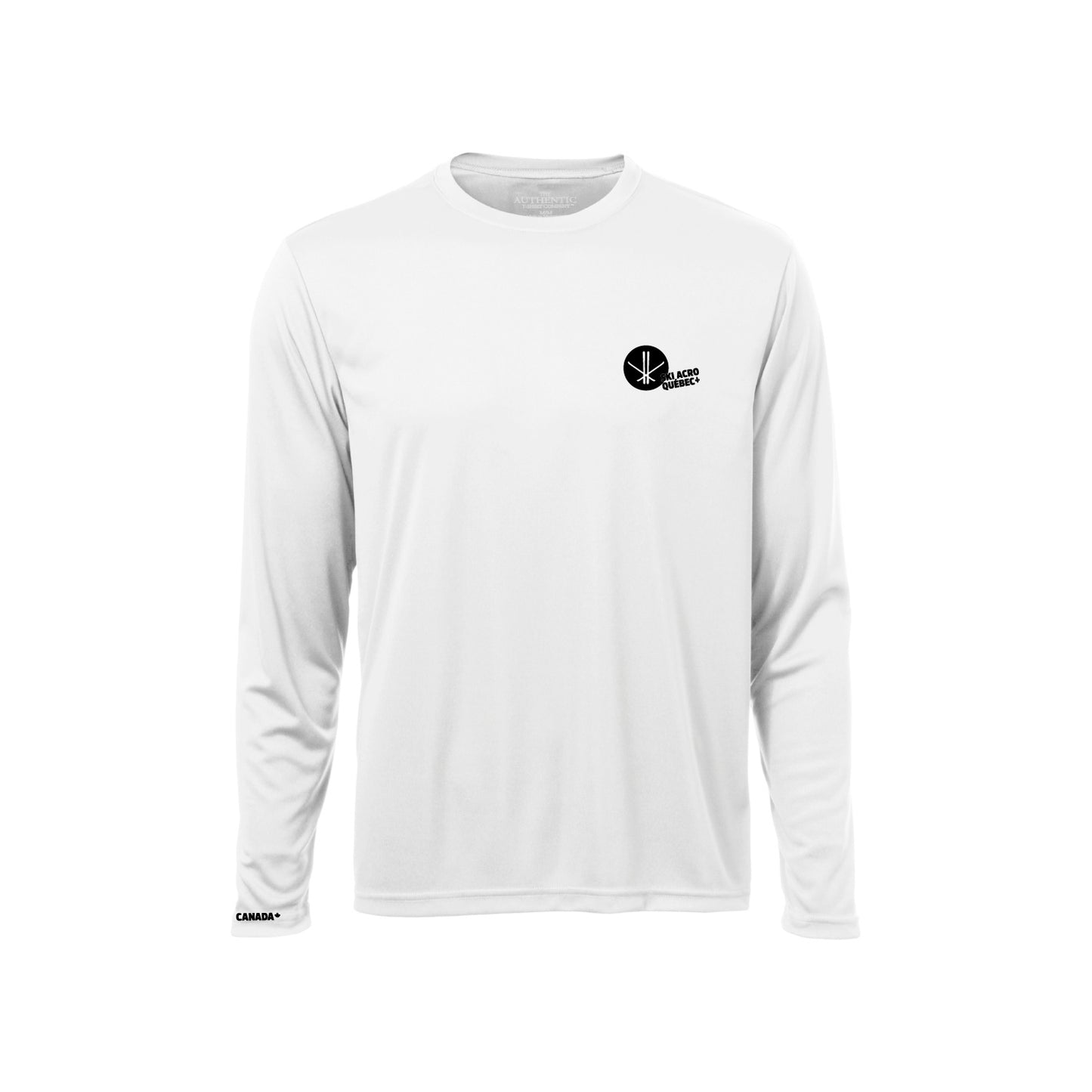 350-Ski acrobatique - Chandail sport blanc à manches-longues en tissu technique