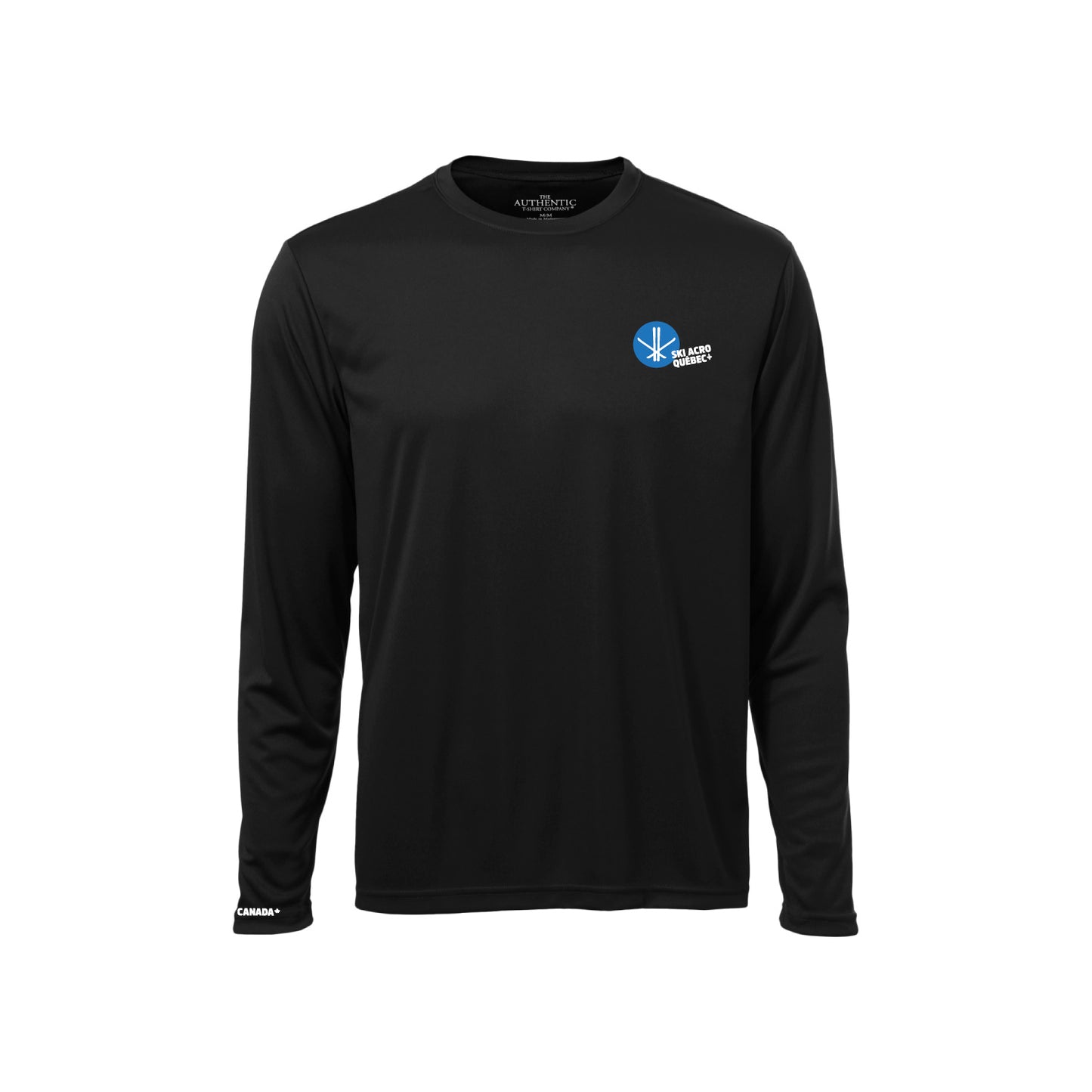 350-Ski acrobatique - Chandail sport noir à manches-longues en tissu technique