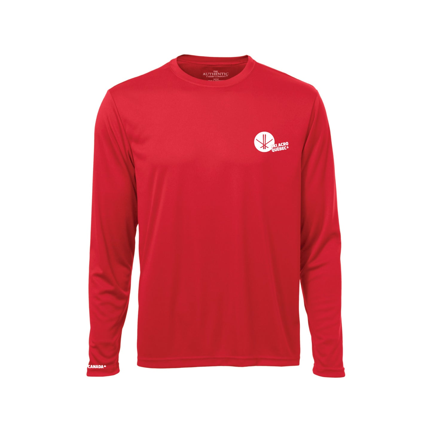 350-Ski acrobatique - Chandail sport rouge à manches-longues en tissu technique