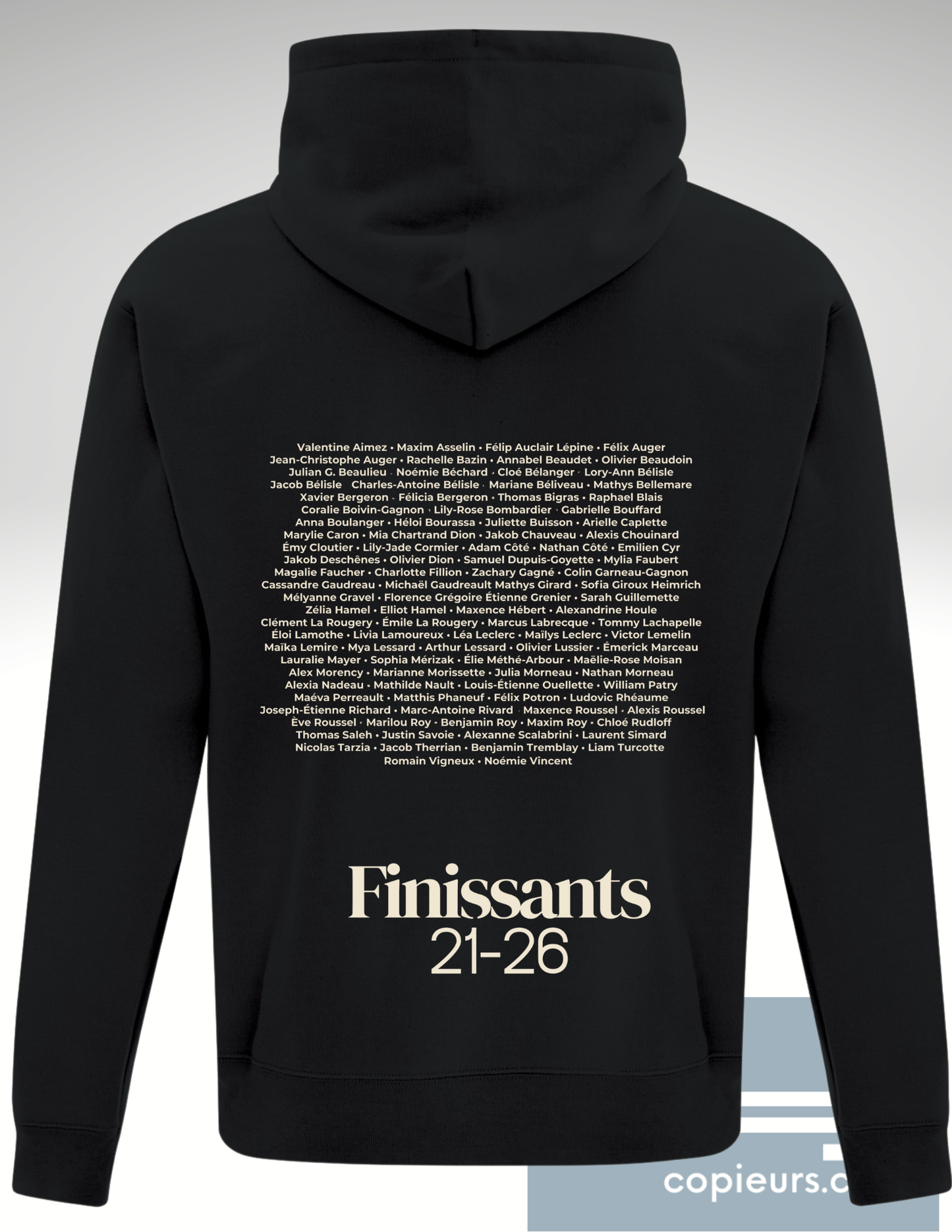 H2500N-ESBF - Chandails en molleton noir des Finissants de l'École secondaire de Bromptonville 2021-2026